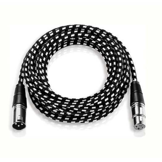 Fabric Braided XLR Cable 2m - Male to Female M/F 3pin Jack Multi-Shield Ofc Copper Microphone Mixer  - 2m ,6.5ft